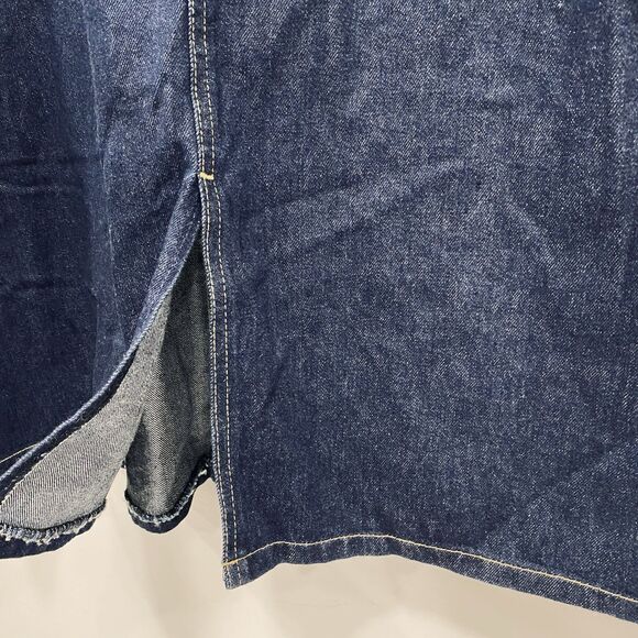 VTG LEE Jean Skirt 90s Women Size 18 Denim Midi Modest USA Pockets Retro Prairie - Picture 13 of 16